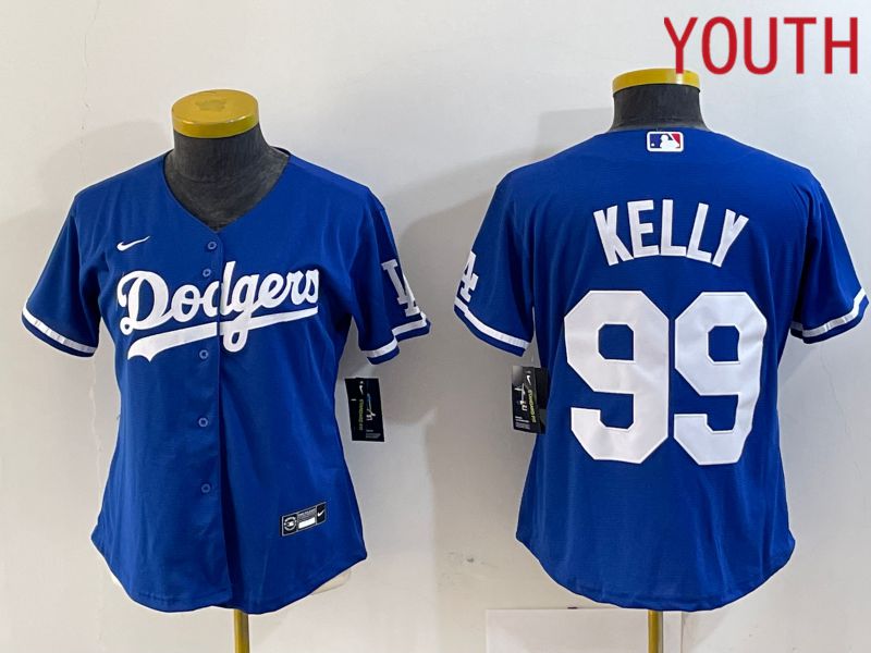 Youth Los Angeles Dodgers 99 Kelly Blue 2024 Nike Game MLB Jersey style 1